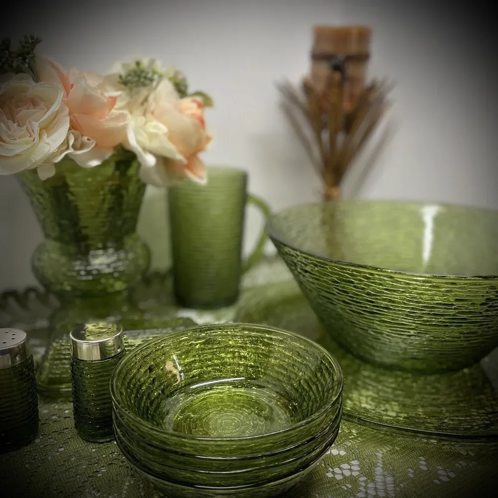 Vintage Anchor Hocking Soreno Avocado Set of 4-6